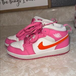 Jordan Kids Pink and Orange Sneakers